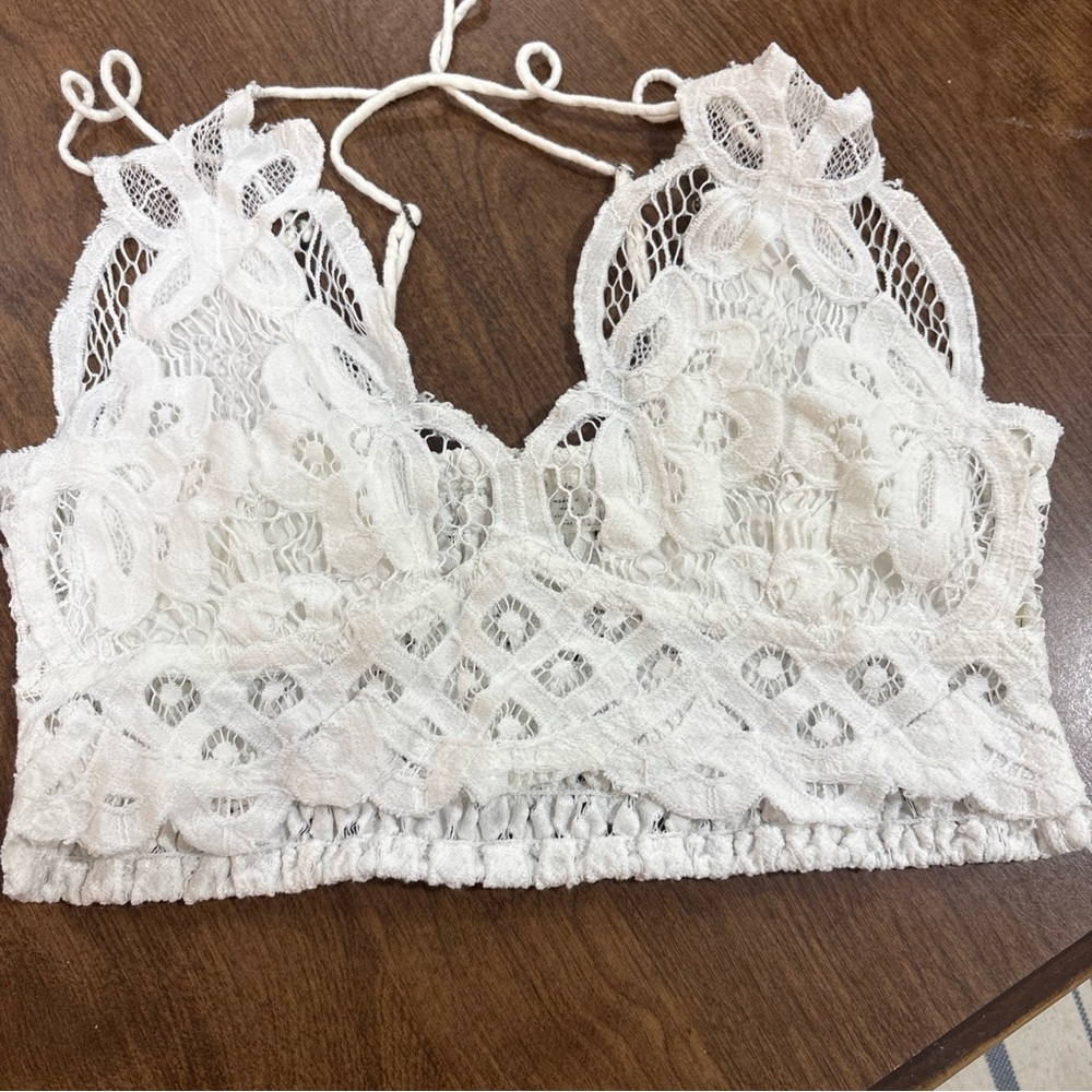 Free People White Lace Bralette